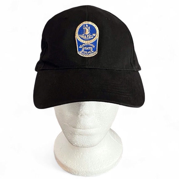 Black Police Ball Cap Hat Virginia State Police Assoc Strap Back Adjustable - Picture 2 of 7